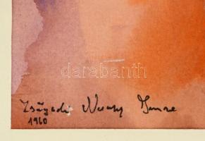 Zsögödi jelzéssel: Ülő nő. Akvarell, papír, üvegezett keretben, 20×30 cm