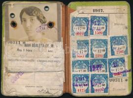 1917 Budapest Helyi Érdekjű Vasutak Rt. II. osztályú havi bérletjegy Csepel-Közvágóhíd viszonylatban...