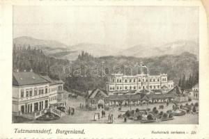 Tarcsafürdő, Bad Tatzmannsdorf; látképes művészlap / art postcard. Josef Prokopp