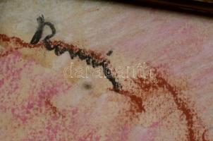 Rónai jelzéssel: Viráglocsoló. Kréta-szén, papír, üvegezett sérült keretben, 23×30 cm