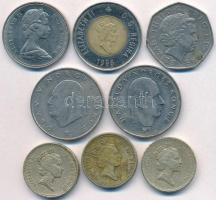 Vegyes: Kanada 1969. 50c + 1996. 2$ + Nagy-Britannia 1985-1997. 1Ł (3xklf) + 1998. 50p + Norvégia 19...