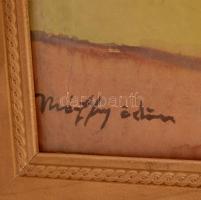 Márffy jelzéssel: Ijedt ló. Vegyes technika, papír, üvegezettkeretben, 26×43 cm