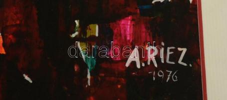 A. Riez: Cím nélkül. Olaj, karton. Jelzett, 1976. üvegezett keretben 26x33 cm