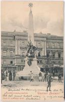 Arad, Szentháromság-szobor, Színházi étterem. Bloch H. kiadása / statue, restaurant