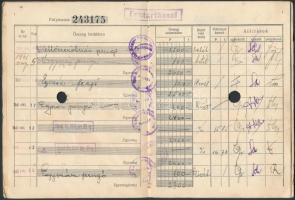 1941-1942 Pesti Magyar Kereskedelmi Bank betétkönyve. bejegyzésekkel