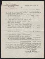 cca 1940 Különféle gyógyszergyári igazolások, fejléces papíron