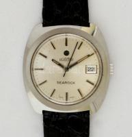 Roamer Searock automata karóra, naptárral, kissé kopottas bőr szíjjal, működőképes állapotban