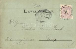 1898 Szombathely, Zsinagóga, püspöki palota és székesegyház, Széll Kálmán utca, árvaház, floral (EK)