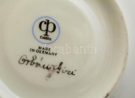 Csehszlovák mokkás készlet, kézzel festett, jelzett, hibátlan