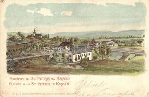 Pivka, St. Peter in Krain, San Pietro del Carso; Látkép / general view, Kunstverlag Rafael Neuber (Rb)