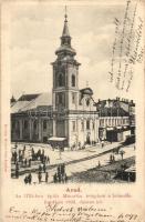 1902 Arad, Minorita templom a bontás havában, Kerpel Izsó kiadása / church