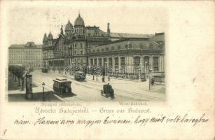 1899 Budapest VI. Nyugati pályaudvar, villamosok, Rigler Részv. Társ. litho