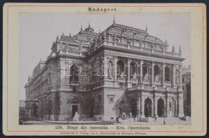 cca 1890 Budapest, M. kir. Operaház, Lichtdruck und Verlag von L. Rachwalsky. Keményhátú fotó, hátoldalán ragasztónyomok 11x16 cm