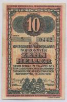 Sopronnyék / hadifogolytábor 1916. június 16. 10f arab sorozat- és sorszámmal T:III kis szakadás