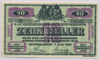 Ostffyasszonyfa / hadifogolytábor 1916. június 1. 10f arab sorozat- és sorszámmal T:II