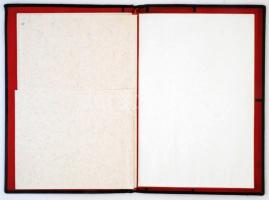 Flóderer István (1907-1991) gyógyszerész, okmánybélyeg szakíró bőr mappája, szép állapotban, Flódere...