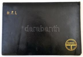Flóderer István (1907-1991) gyógyszerész, okmánybélyeg szakíró bőr mappája, szép állapotban, Flódere...