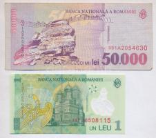 Románia 1941. 2000L + 1993. 5000L + 2000. 50.000L + 2005. 1L T:I,III,IV
Romania 1941. 2000 Lei + 19...