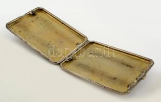 Ezüst(Ag) cigarettatárca, hiányos zománc berakással, jelzett, 11,5x8 cm, bruttó: 147,3 g