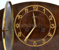 Junghans feles ütős,  ingás, asztali- / kandalló-óra hibátlan szerkezettel, szép hanggal, felhúzó ku...