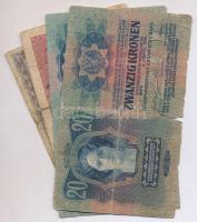 1913. 20K (2x) + 1917. 2K mindhárom román felülbélyegzéssel + Ausztria 1922. 1000K T:III,III-,IV