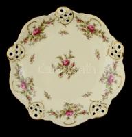 Rosenthal rózsamintás asztali dísztál, matricás, hibátlan, jelzett, d: 19 cm, m: 6 cm