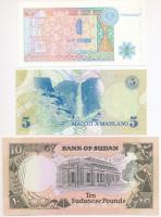 Vegyes: Kazahsztán 1993. 1T + Lesotho 1989. 5M + Szudán 1991. 10Ł T:I
Mixed: Kazakhstan 1993. 1 Ten...