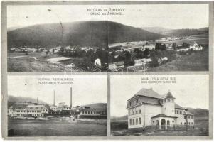 Zimrovice, general view, paper factory, school (ázott sarkak / wet corners)