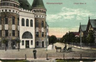 Máramarossziget, Sighetu Marmatei; Lónyay János út, Magyar Közművelődési Palota, Wizner és Dávid kiadása / street, cultural palace (EB)