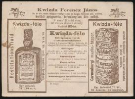 cca 1910 Kwizda's Korneuburger Vieh-Nährpulver litho reklámkártyája, 11×15 cm (apró szakadással...