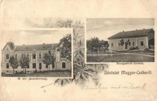 Magyarcséke, Ceica; M. kir. járásbíróság, szolgabírói hivatal, Ritter Hermann kiadása / courthouses (EM)