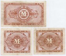 Német 3. Birodalom / Szövetséges megszállás 1944. 1M + 5M + 10M T:III kis ragasztás az 1 Márkán
Ger...