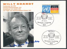 1974-1975 Willy Brandt és Helmut Schmidt német kancellárok autopen aláírásai őket magukat ábrázoló f...