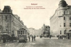 Budapest VI. Teréz körút, postapalota, villamos (EB)