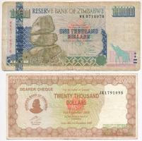 Zimbabwe 2003. 1000$ + 20.000$ T:III Zimbabwe 2003. 1000 Dollars + 20.000 Dollars C:F