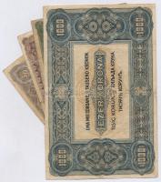 1920. 50K + 100K + 500K + 1000K mindegyik "Orell Füssli Zürich" T:III,III-,IV