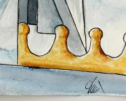 Kun Sarolta (1990-): Mátyás templom. Akvarell-tus, papír, jelzett, 38×55 cm