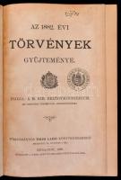 Az 1882, 1884, 1885, 1888. évi törvények gyűjteménye. Bp., 1908. Belügyminisztérium. Korabeli  félvá...