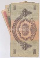 1913. 20K + 1915. 10K + 1917. 2K mindhárom román felülbélyegzéssel + 1944. 100P "A Vörös Hadser...