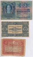 1913. 20K + 1917. 2K mindkettő román felülbélyegzéssel + 1923. 1000K "8 FILLÉR - NYOLC FILLÉR&q...
