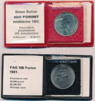 1981. 100Ft Ni "FAO (I.)" + 1982. 100Ft Cu-Ni "Labdarúgó Világbajnokság 1982" + ...