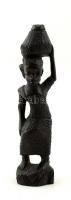 Vizet hordó nő, afrikai fa szobor, m: 19 cm