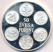 1996. "50 éves a Forint / 1946. augusztus 1. - 1996" jelzett Ag emlékérem (31,45g/0.999/42...