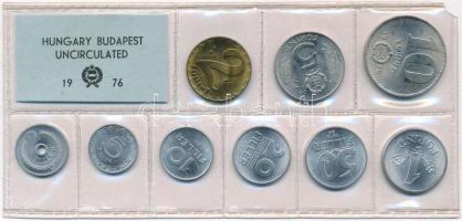 1976. 2f-10Ft 10db klf, érmés forgalmi sor fóliatokban T:1 Adamo FO9
