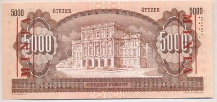 1992. 5000Ft "J 00000634" sorszámmal illetve piros "MINTA" felülnyomással és per...