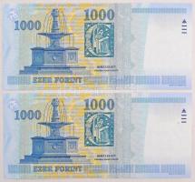 2008. 1000Ft "DB" (2x) sorszámkövetők T:I