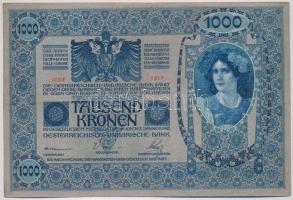 1919. (1902) 1000K függőleges DEUTSCHÖSTERREICH felülbélyegzésel, mindkét oldal német T:III szép papír