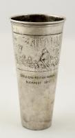 Ezüstözött vadász kupa, jelzett, Offizers-Reiter-Verein Budapest 1911 felirattal, m:20 cm