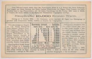 Budapest 1903. "Tanuló Sorsjegy" 1K értékben, felülbélyegzéssel T:I-