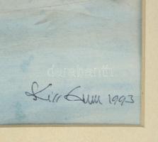 Kiss jelzéssel: Székely falu. Akvarell, papír, üvegezett keretben, 34×43 cm